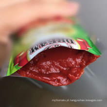 baixo preço fábrica chinesa tempero aromatizante halal 28% -30% brix 70g S saquinho de pé em forma de S Pasta de tomate Ketchup de tomate
